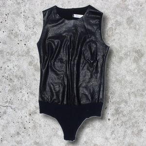 Commando Faux Leather Bodysuit sz Medium
